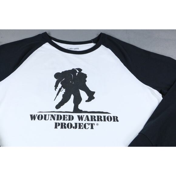 Harley-Davidson Raglan Long Sleeve Wounded Warrior Project Shirt Mens White 2XL - Picture 3 of 11